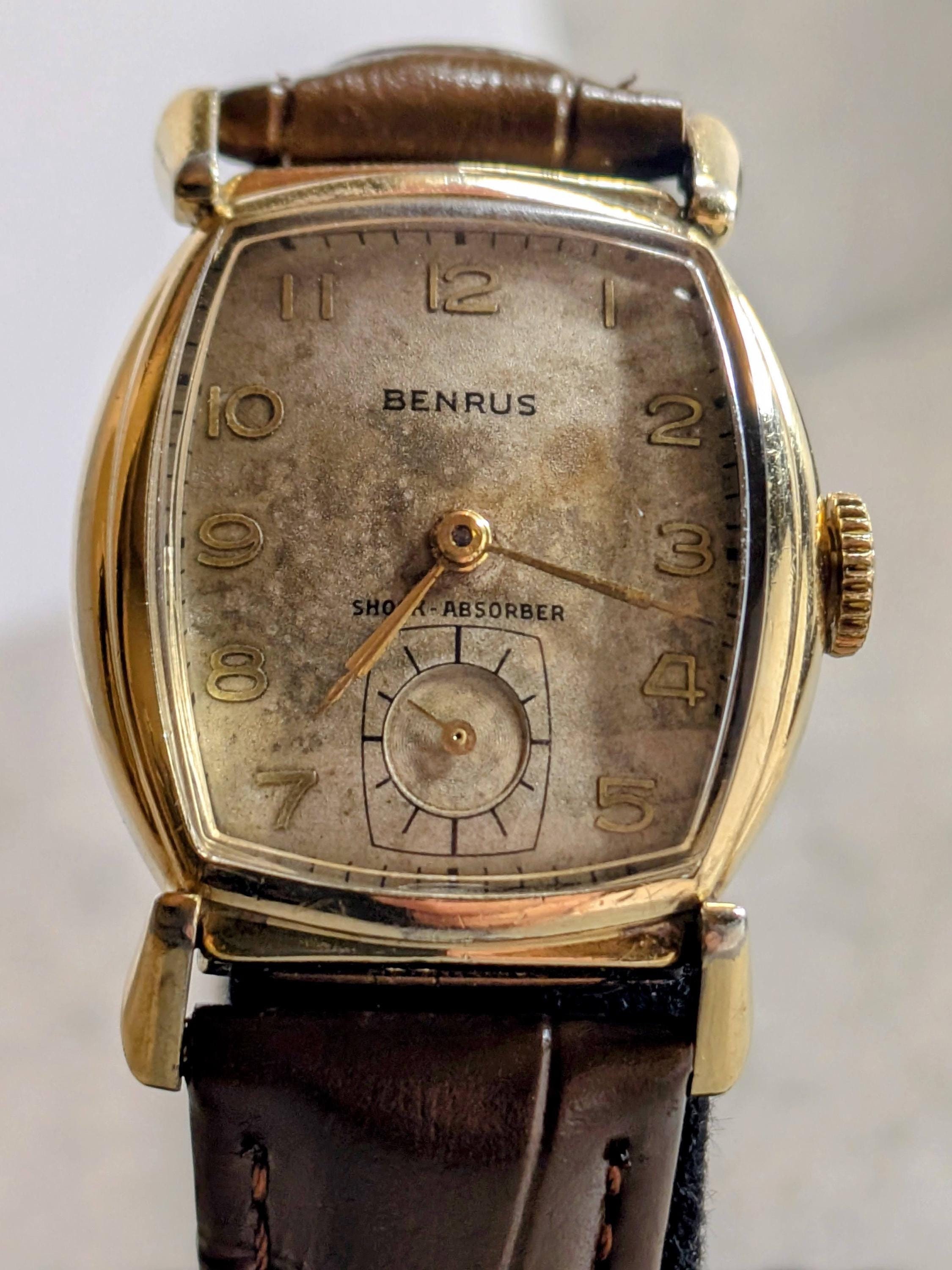 Vintage 1950's Benrus Tank Watch. Serviced-running and Keeping
