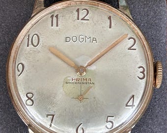 Vintage 1950's Dogma Prima Jumbo watch. Serviced and running Ready to wear!
