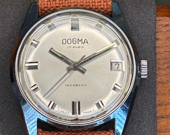Vintage 1970's Dogma watch. serviced and Running! Ready to wear!