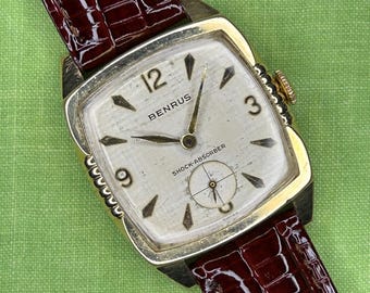Vintage 1950's Benrus Tank watch. Serviced-Running and keeping time! Ready to wear!