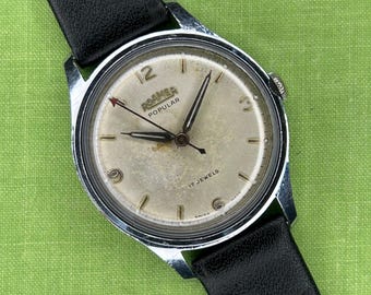 Vintage watch, 1950's Roamer Popular. Serviced, Running and keeping time!