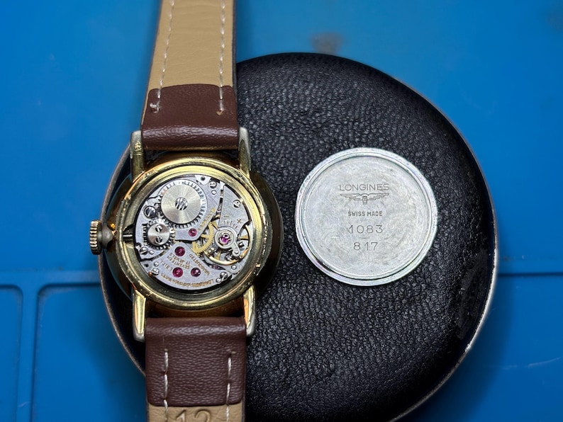 Vintage Longines ladies watch with gold plated case and gold dial. Mechanical  movement. Running, serviced, keeps time, working