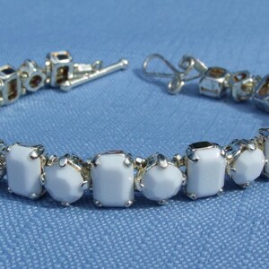 Simple But Elegant Vintage Opaque White Rhinestone Bracelet