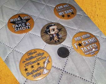 Hamilton Musical 2-3/8" Metal Pinback Badges