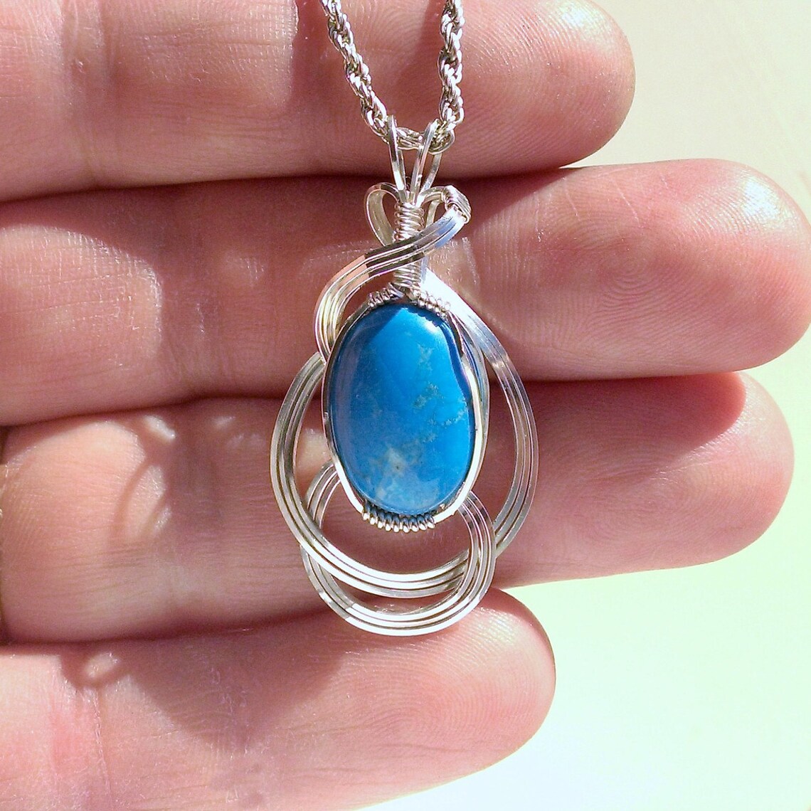 Blue howlite pendant