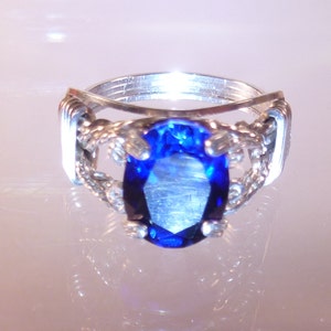 Blue Sapphire Ring Wire Wrapped Womans Jewelry Handmade in Silver FREE SHIPPING image 6