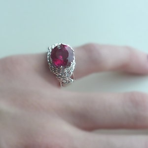 Birthstone Ring With Your Choice of Gem Wire Wrapped Handmade in Silver FREE SHIPPING image 5