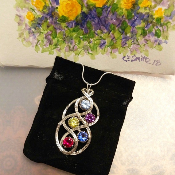 mom necklace with child's birthstone