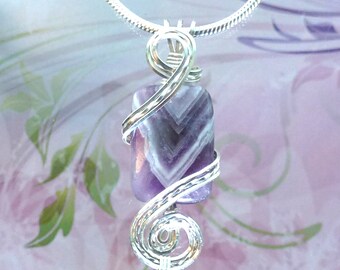 Pendentif Améthyste Violette En Argent 925 Fait Main - Longueur 2.75 Pouces, Neuf Sans Emballage