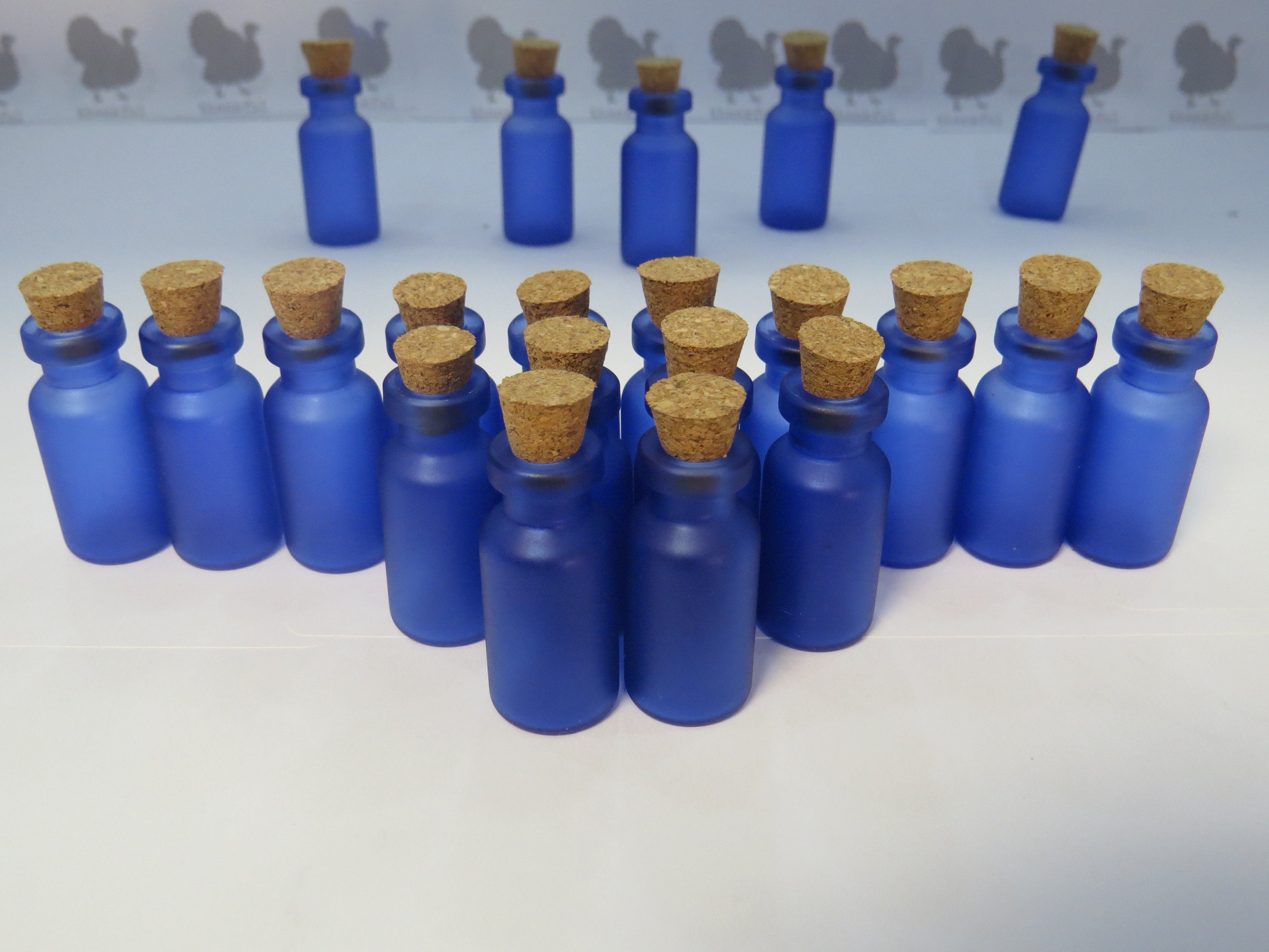 10 Small Colored Bottles. Blue 2ml Bottles. Small Glass Jars Etsy