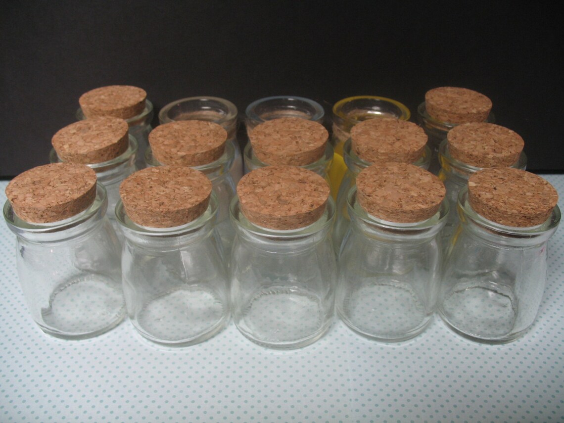 10 Small Milk Glass Bottles With Corks. Painted Bottle Vases. Etsy