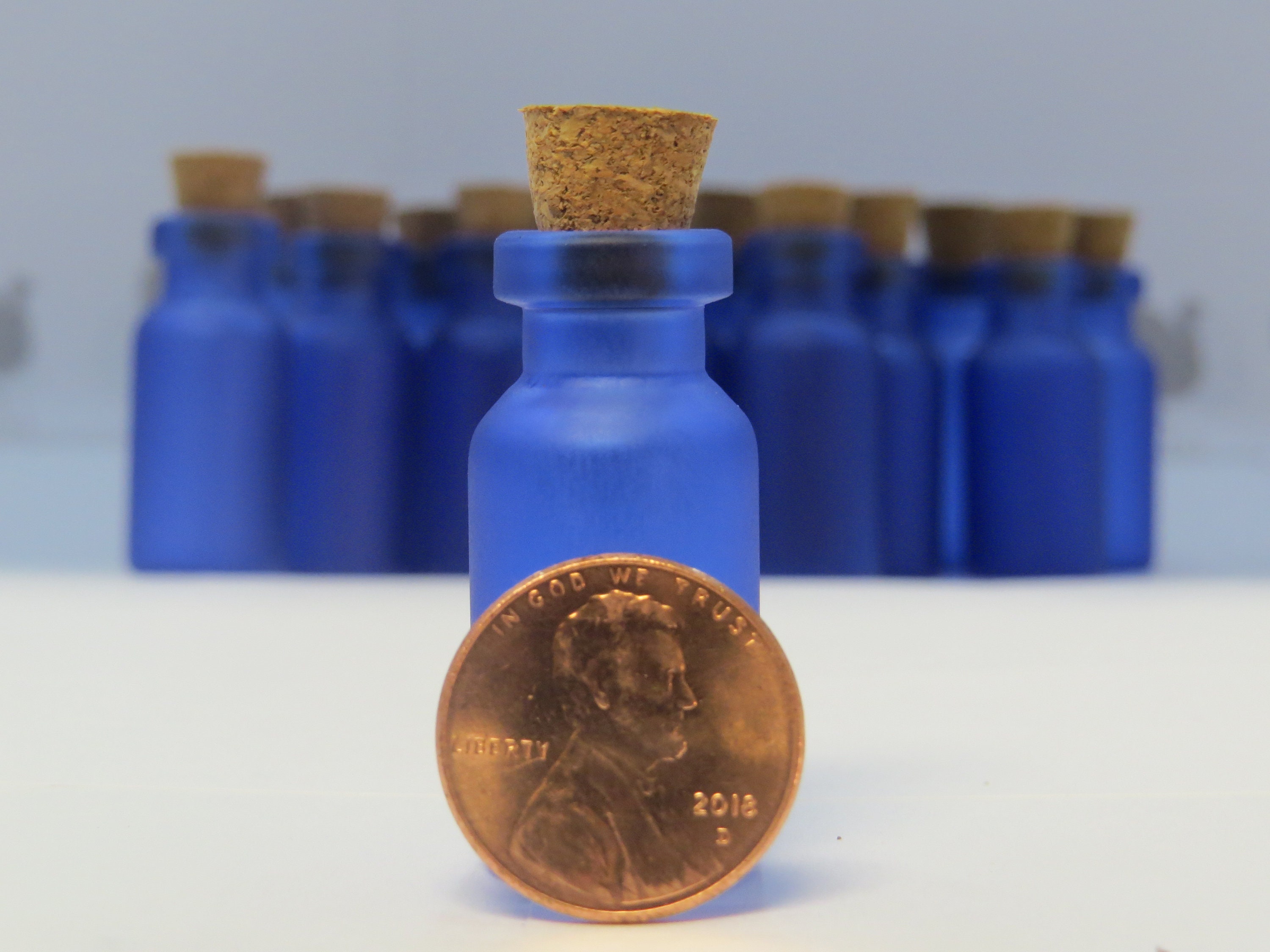 10 Small Colored Bottles. Blue 2ml Bottles. Small Glass Jars Etsy