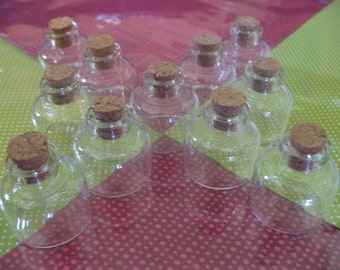 25 10ml Bitty Bottles. Small Glass Vials. Small Glass Jars With Lids. Sand Vials. Miniature Apothecary Bottles. Bottle Charm Necklace.