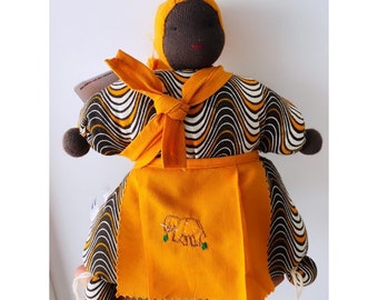 Waldorf style cloth African dolls