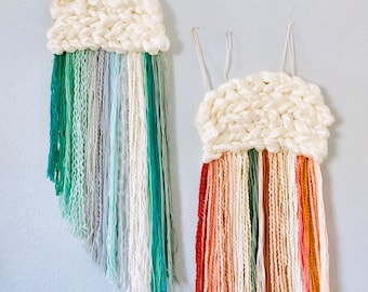 Pastel Rainbow/ cloud woven wallhangings