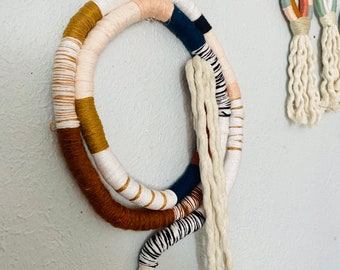 Circle fiber art piece