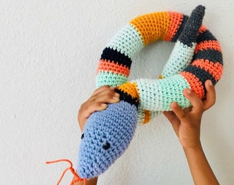 Hand crochet snake