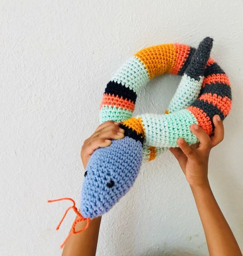 Hand crochet snake image 1
