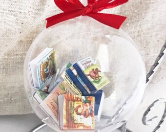 Little House on the Prairie Ornament, Laura Ingalls Wilder Book Ornament, Mini Book Ornament, All Nine Mini Books