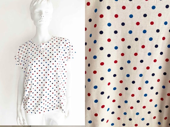 The Polka Dot in Paris Vintage 80s T-Shirt Dolman… - image 1