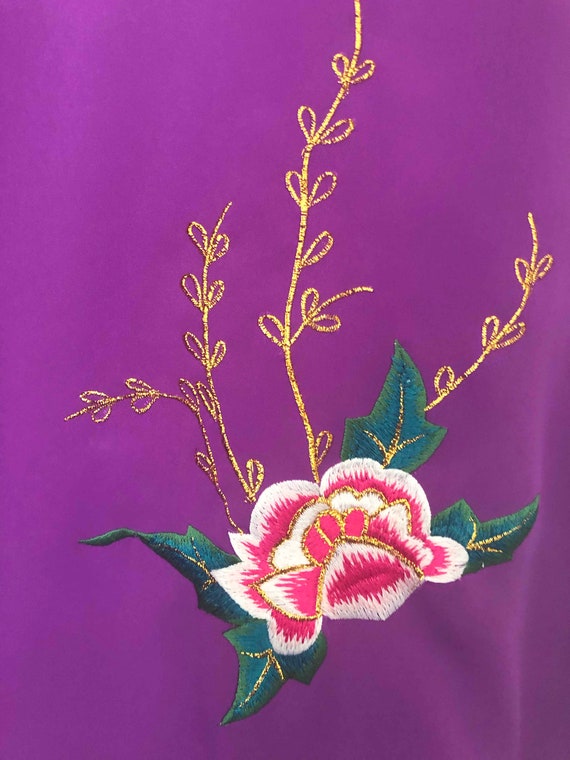 The Purple Dragon Mao Vintage 70s Dress Cheongsam Chi… - Gem
