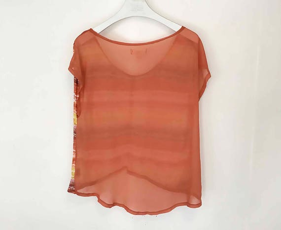 The Sedona Clay Vintage 80s Knit Blouse Sheer Fis… - image 5
