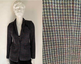 The Professor x The Professional 90s Vintage Blazer Slim Fit Herringbone Multi Color Wool Womens Single Breasted Blazer Jacket