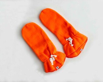 The Fluorescent Fire Orange Booties Vintage 2000s Polar Fleece Footies