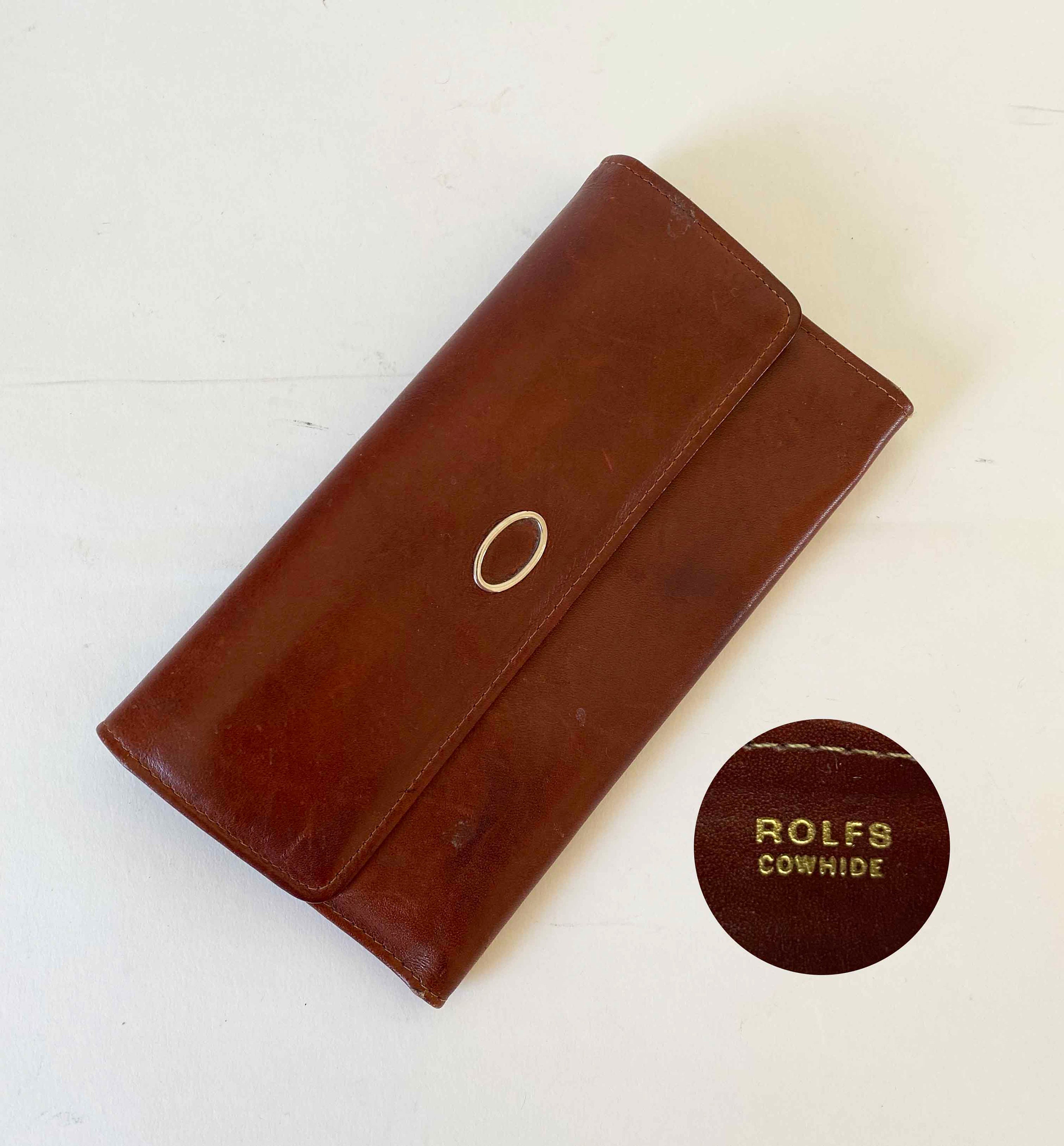 The Saddle Brown Leather 80s Wallet Rolfs Billfold Genuine Leather Minimalist Womens Accessories Money Holder Multi Pocket Etsy UK