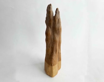 The Frozen in Time Cape Town Wood x Gold Sculpture Vintage 2000s Object Driftwood Object Art Boho Home Decor