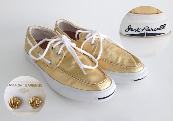 metallic gold tennis shoes