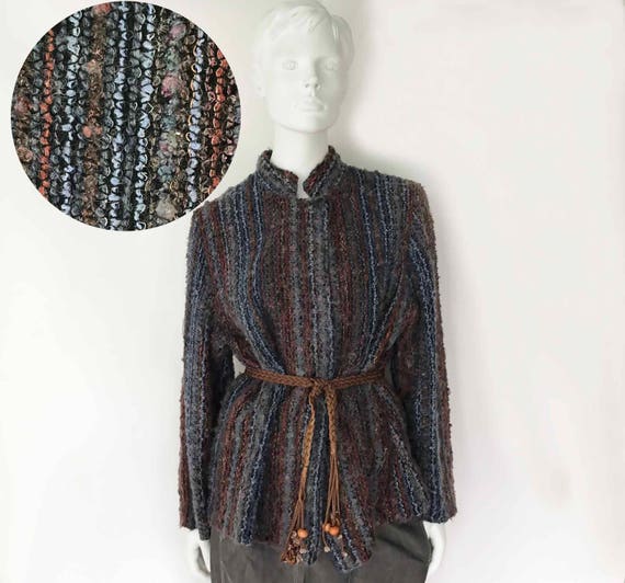 The Amalfi Coast Vintage 80s Blazer Boucle Multic… - image 2