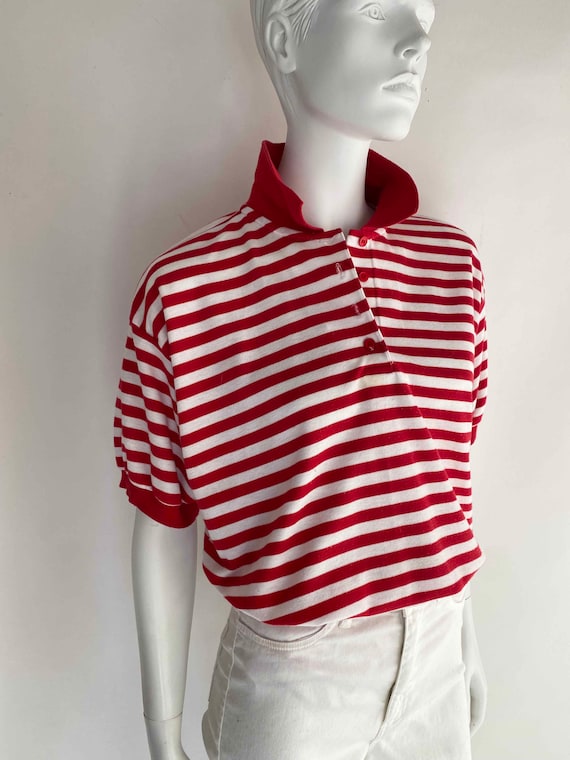 The British Sailor Vintage 90s Striped PoloTop Na… - image 2