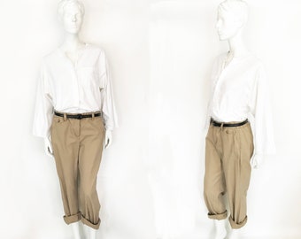 The Connecticut Clambake Summer Vintage 80s Chinos Bottoms Trousers Pants Khaki  Classics Slouchy Fit Boyfriend