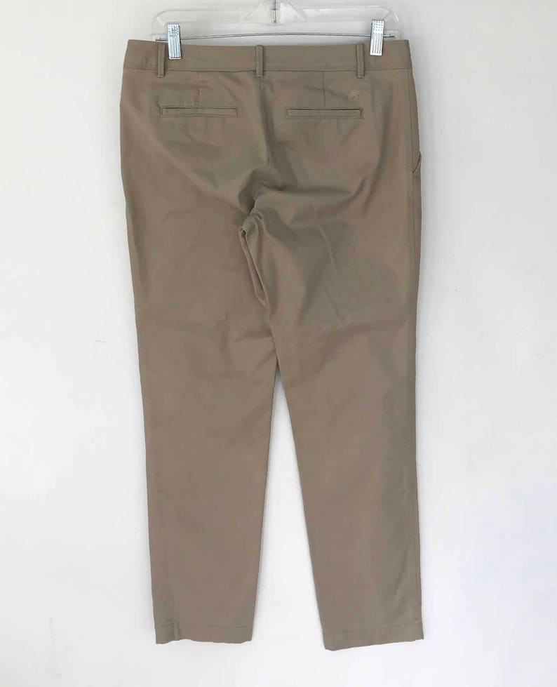 The Chic in Chinos Vintage 90s Khaki Trousers Bottoms Cropped Chinos Cotton Stretch Hip Huggers Slim Fit