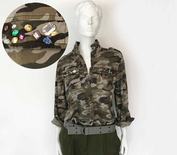 camo denim shirt womens