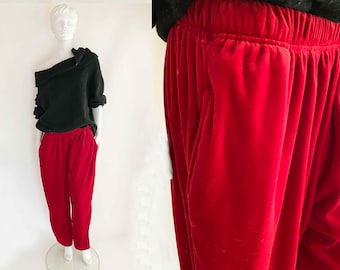 アルケミスト レッドロイヤル ベルベットパンツ ヴィンテージ 80年代 ポケット ゆったり 伸縮性ウエストバンド ボトムス トラウザーズ 冬パンツ スラックス