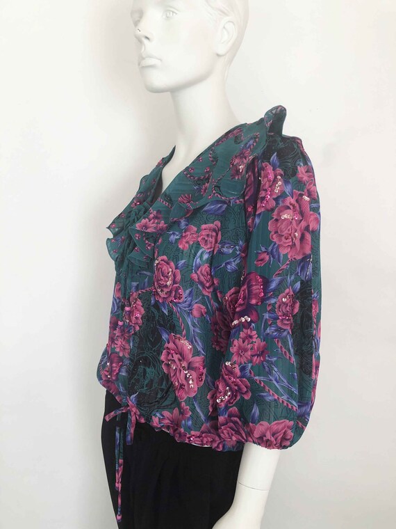 The Divine DIANE FREIS Vintage 80s Blouse Blouson… - image 2