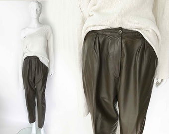 The Classic Copenhagen Genuine Leather Trousers Vintage 80s Pleated Pants Pleats Soft Butter Leather Slacks