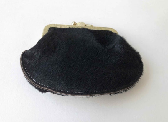 The Black Pony Fur Vintage 80s Coin Purse Wallet … - image 3