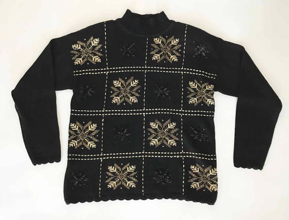 The Electric Snowflakes Vintage 80s Sweater Mock … - image 5