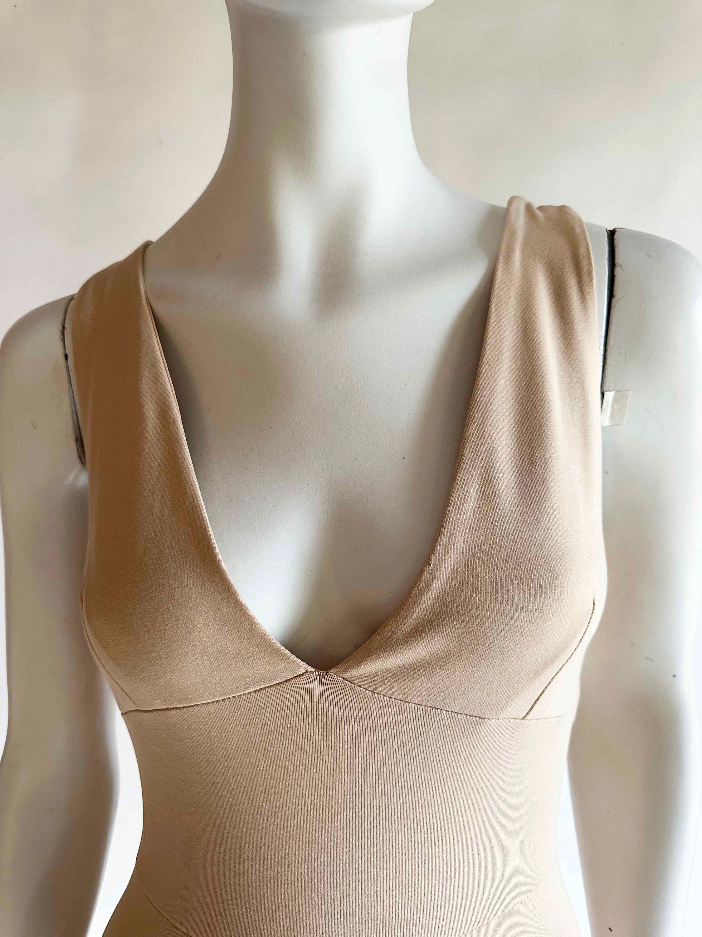 The Delightful Dancers Unitard Vintage 2000s Chamois Tan V Neck Cat ...