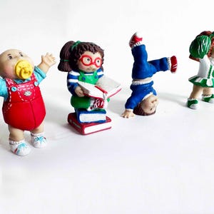 The Cabbage Patch Kids Quartet Figurines Vintage 80s Toys Set of 5 Collectibles Dolls Toy Cars