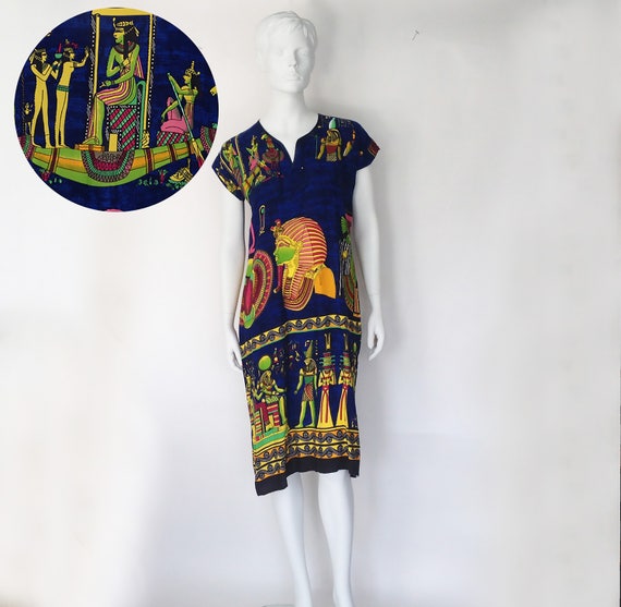 The Walk Like an Egyptian Vintage 90s Dress Print… - image 2