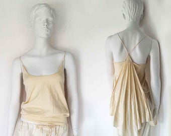The Ibiza Ivory Racer Back Tank Top Vintage 2000s Shirt Knitwear
