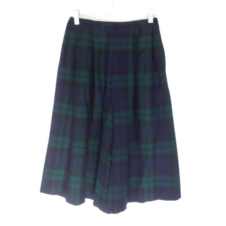 Skirt S: Women\u2019s Bottoms Shorts XS The PERRY ELLIS Vintage 80s Culottes Skirt Blackwatch Wool Plaid Wide Leg Skort
