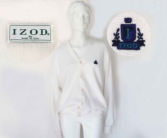 The IZOD LACOSTE Vintage 80s Cardigan Sweater, Sl… - image 2