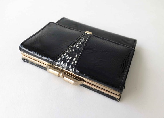 The Las Vegas BlackJack VTG 70s Wallet Black Pate… - image 7