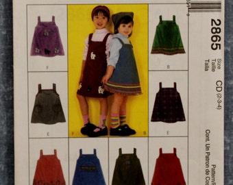 2000 Children's Jumper Size CD(2-3-4) McCall's 2865 Sewing Pattern Pat136