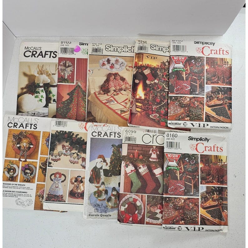 Vintage Christmas Craft Sewing Pattern Lot 10 Mccalls Simplicity No Sew ...